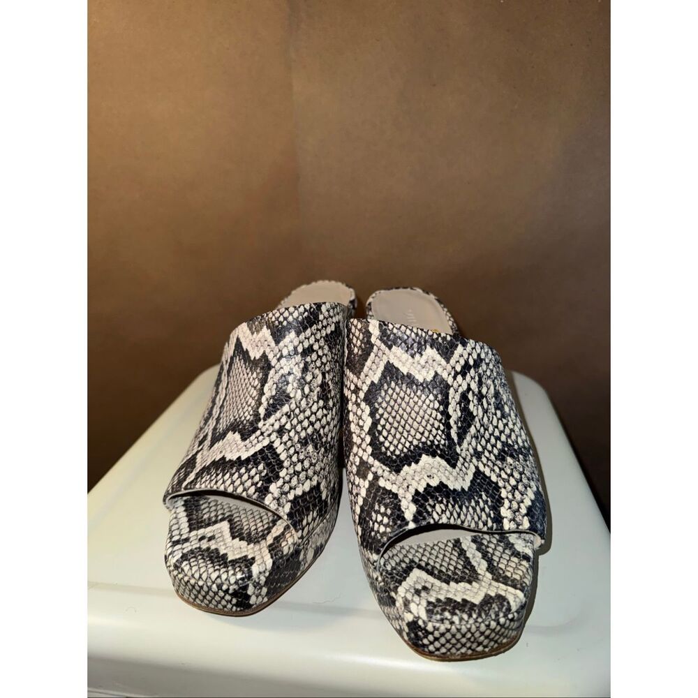 Vince Platform Mule Sandal in Snake Skin Embossed Leather - Picture 2 of 8